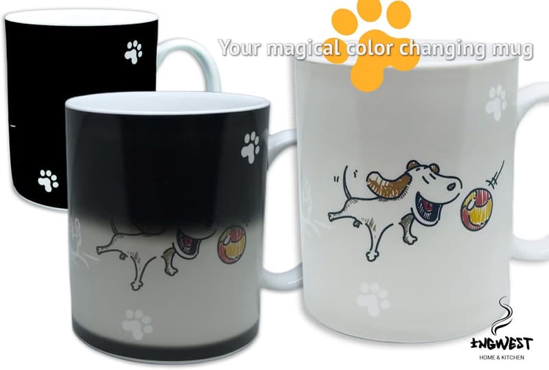 Funny Color-Changing Dog Mug – Heat Sensitive Ceramic Gift