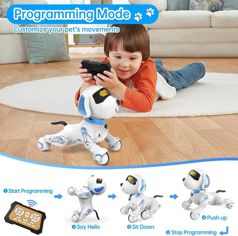 Remote Control Smart Robot Dog Toy for Kids, Ages 8-12