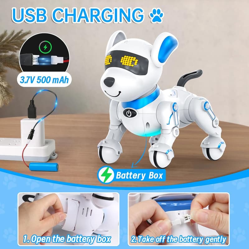 Remote Control Smart Robot Dog Toy for Kids, Ages 8-12
