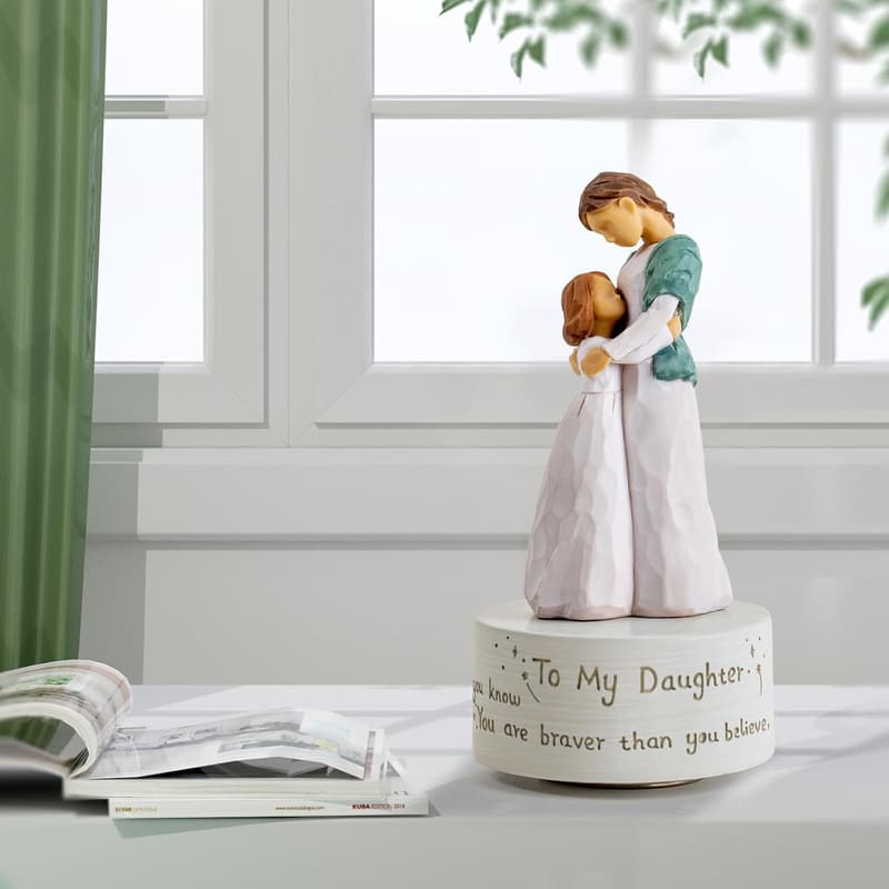 Daughter's Birthday Music Box Ornament – Hand-Painted Figurine