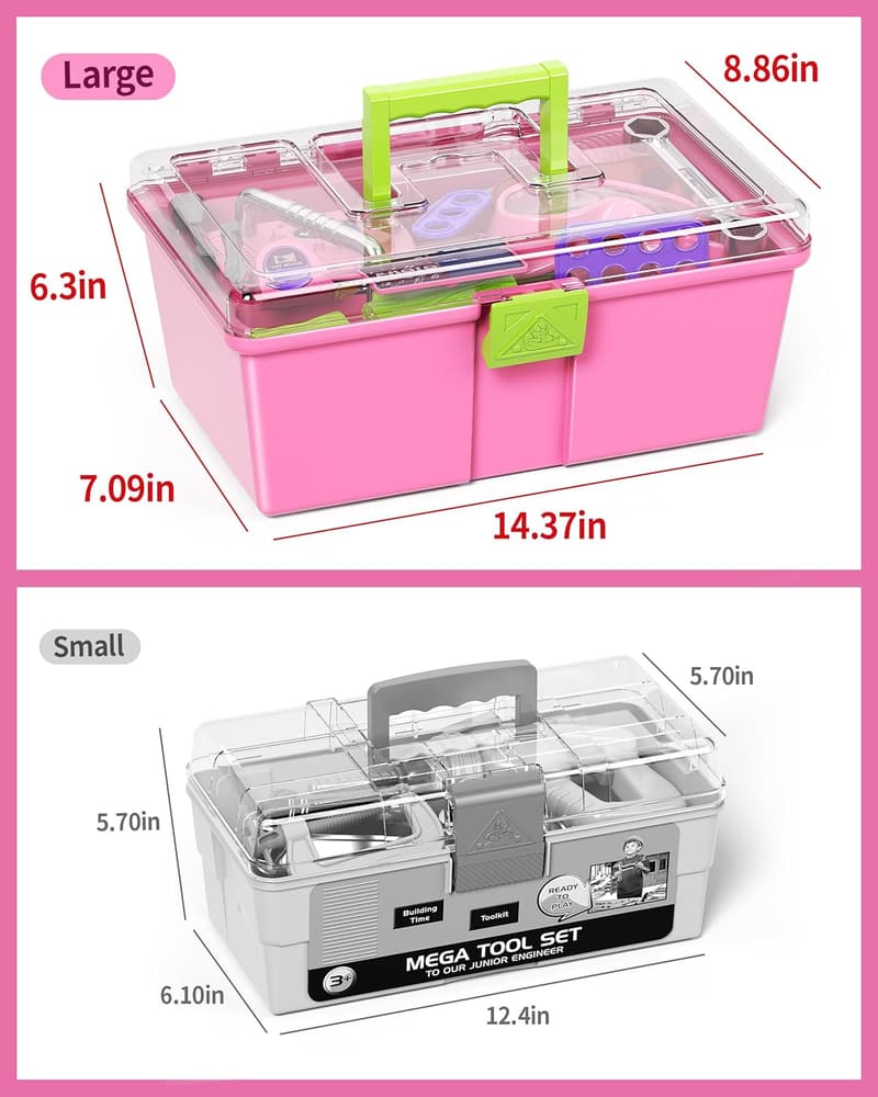 Kids Construction Tool Set with Electric Saw & Drill - 54 Pcs