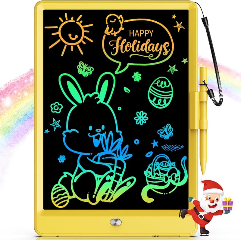 Kids' Educational 10-Inch LCD Doodle Pad - Birthday Gift (Yellow)