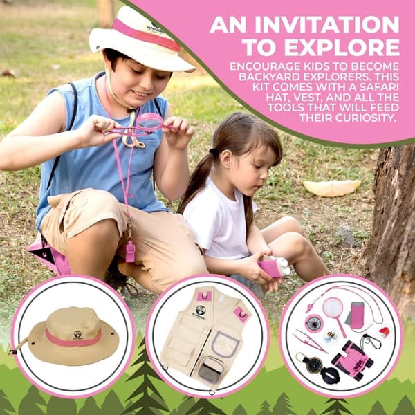 Kids Explorer Kit with Safari Vest & Hat for Ages 3-12