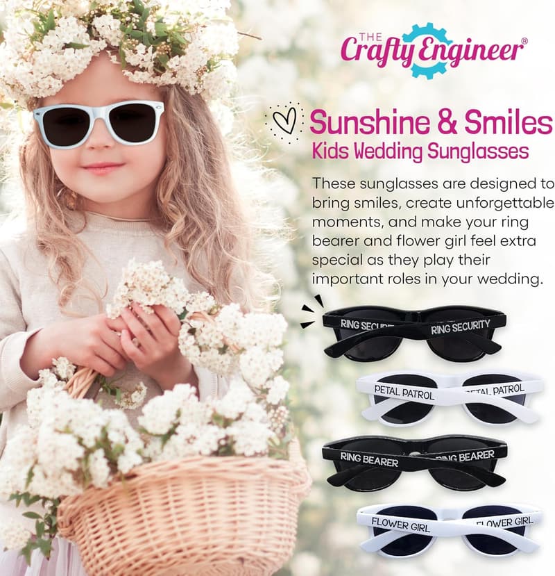 Ring Bearer Proposal Gift - Chic Sunglasses for Kids (Black)