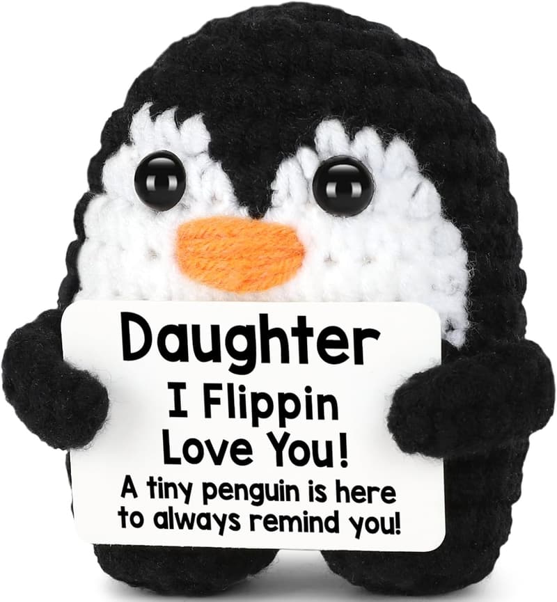 Handmade Crochet Penguin Birthday Gift for Daughter