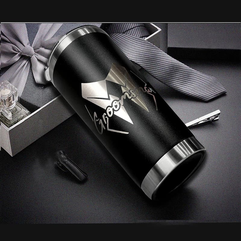Groomsmen Gift Set: 7 Stainless Steel Tumblers with Lids