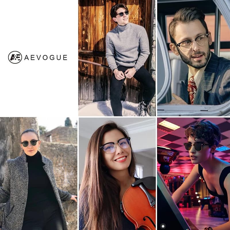 AEVOGUE Semi-Rimless Polarized Sunglasses for Women and Men