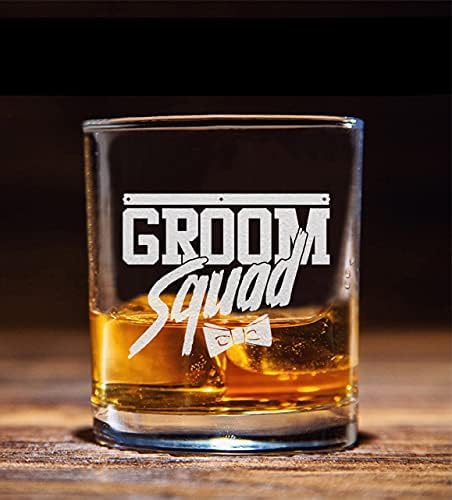 Groomsmen Gift: Groom Squad Bow Tie Whiskey Glass
