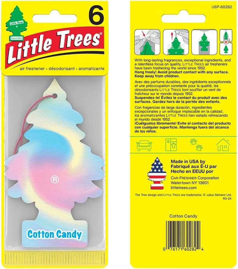 LITTLE TREES Cotton Candy Car Air Fresheners - 24 Pack
