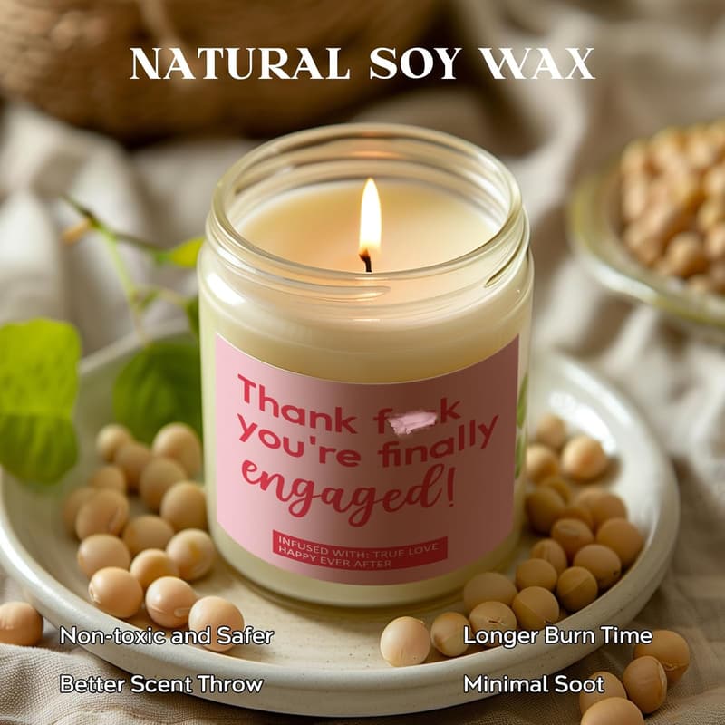 Engagement Gift - Lavender Scented Candle for Couples
