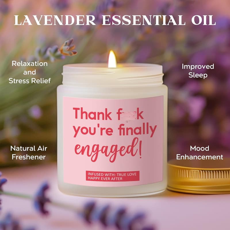 Engagement Gift - Lavender Scented Candle for Couples