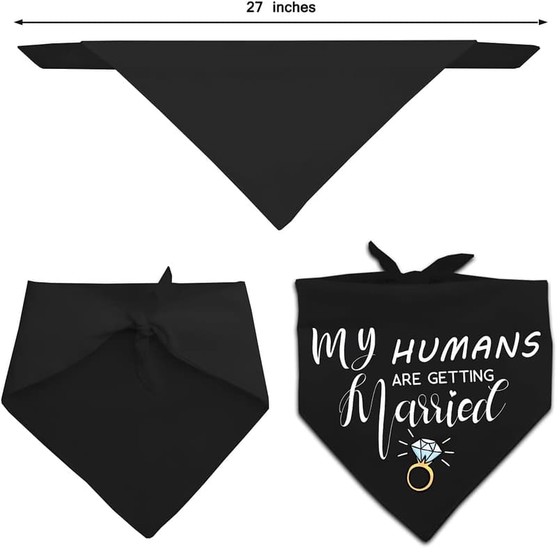 Wedding Engagement Dog Bandana Set for Pet Lovers