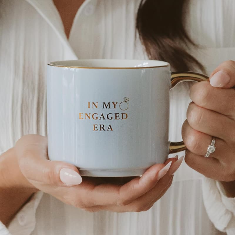 Engaged Era Gold Handle Coffee Mugs - 17oz Spring Home Decor