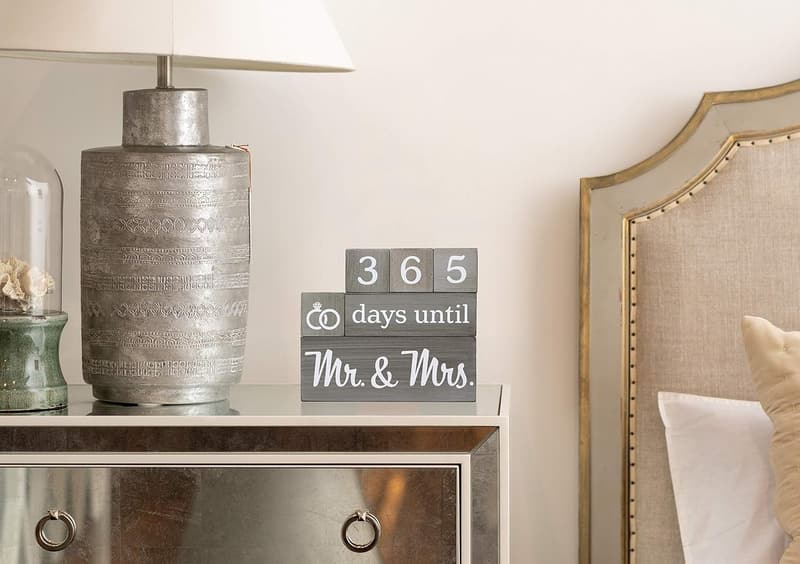 Engagement Countdown Calendar - Rustic Wooden Blocks
