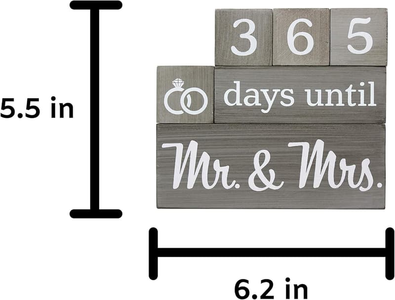 Engagement Countdown Calendar - Rustic Wooden Blocks