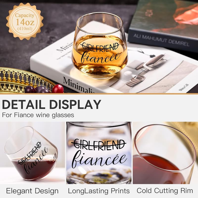 Engagement Gift Set: 4-Piece Couple's Wine Accessories