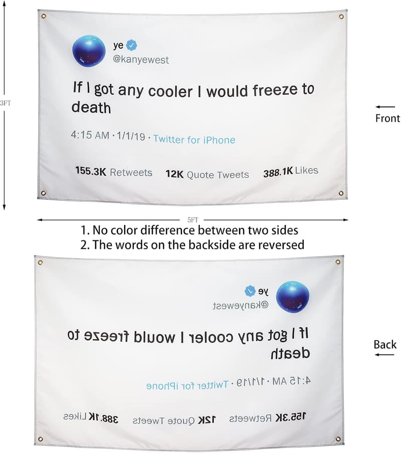 Kanye Flag Tapestry - Funny Meme for College Dorm Room
