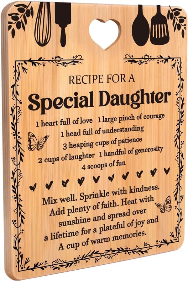 Engraved Bamboo Cutting Board for Daughter's Birthday
