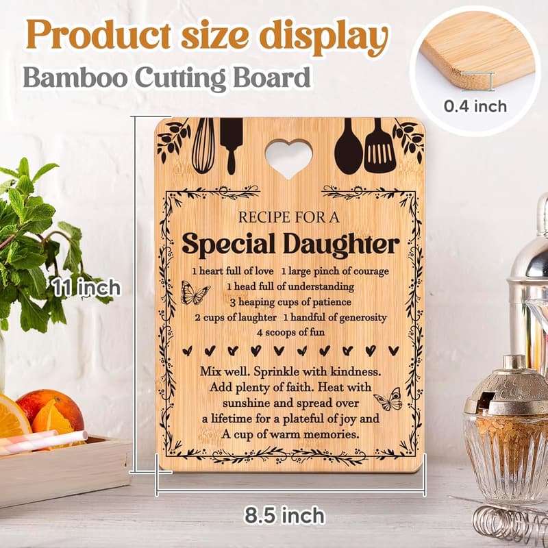 Engraved Bamboo Cutting Board for Daughter's Birthday