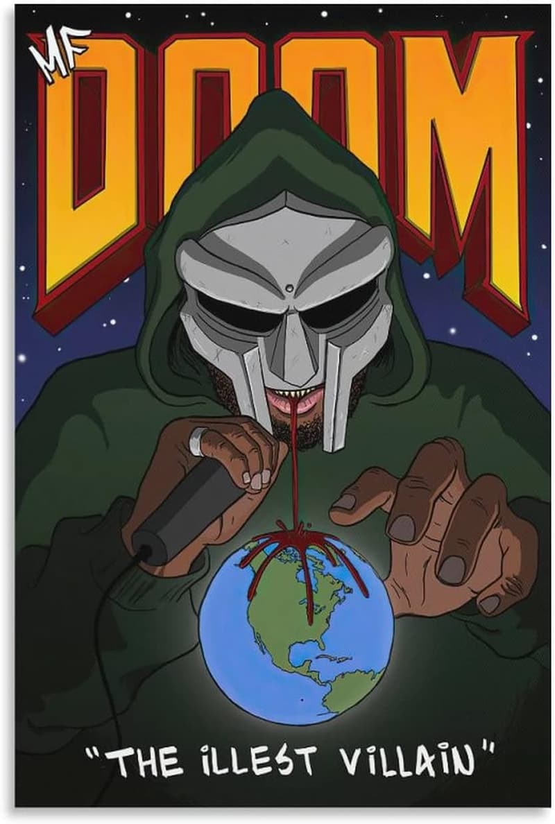 MF Doom Canvas Wall Art Print - 12x18 Inch Decor