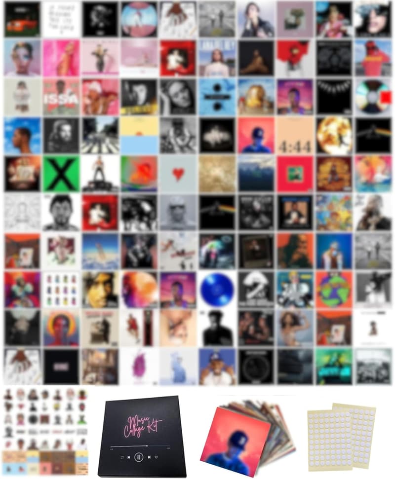 Music Album Cover Poster Set with 100 Prints & 50 Stickers