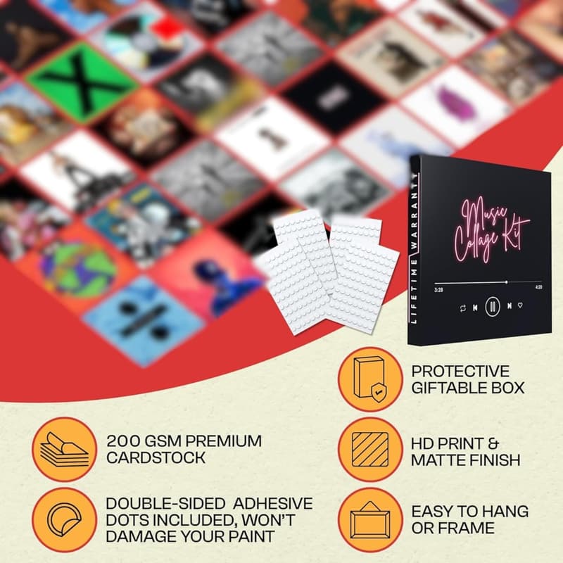 Music Album Cover Poster Set with 100 Prints & 50 Stickers