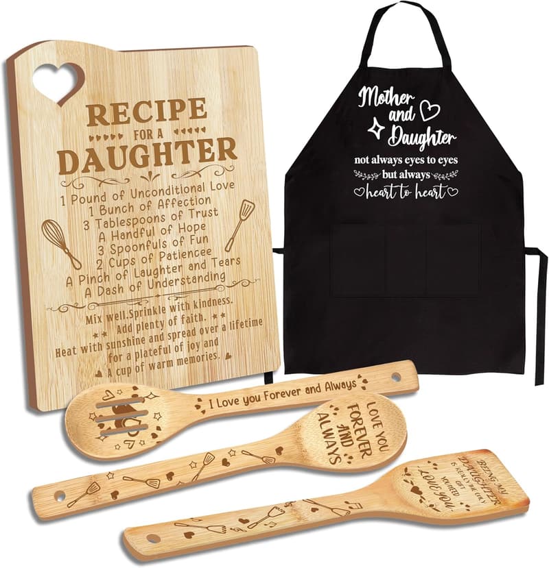 Mother's Day Wooden Cutting Board Set for Daughter