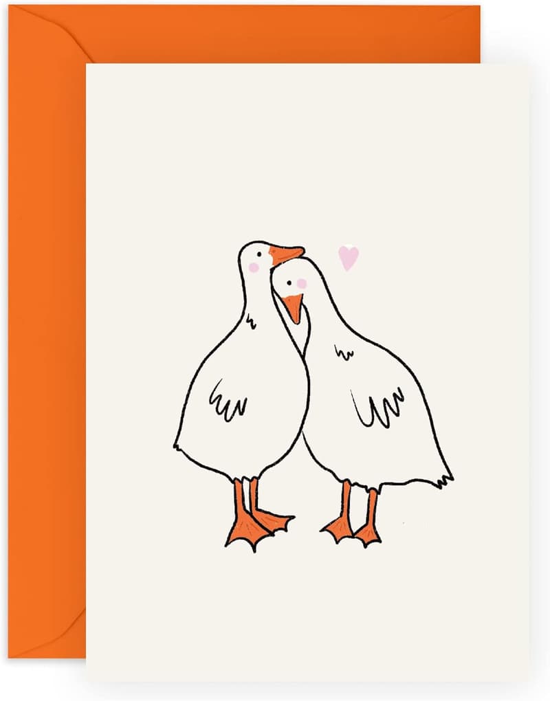 Birthday Card for Boyfriend - Ducks in Love Design