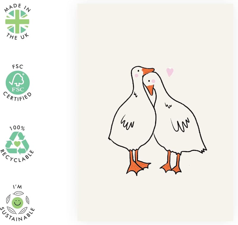Birthday Card for Boyfriend - Ducks in Love Design