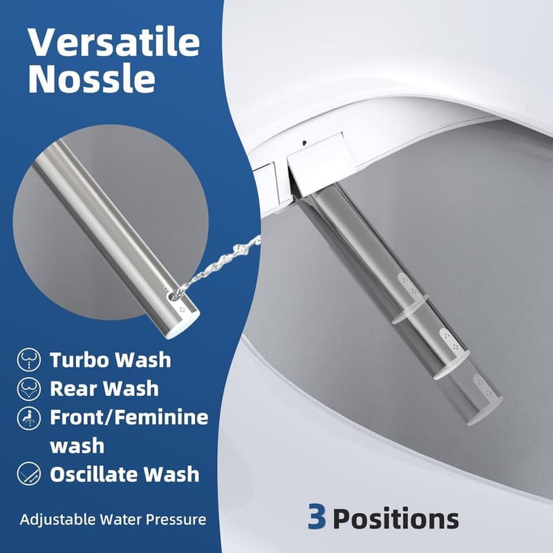 Heated Elongated Bidet Toilet Seat with Wireless Remote