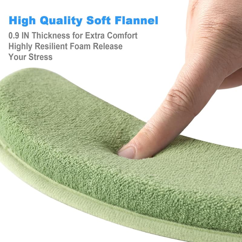 Flannel Toilet Seat Cover Set with Memory Foam - 2 Pack