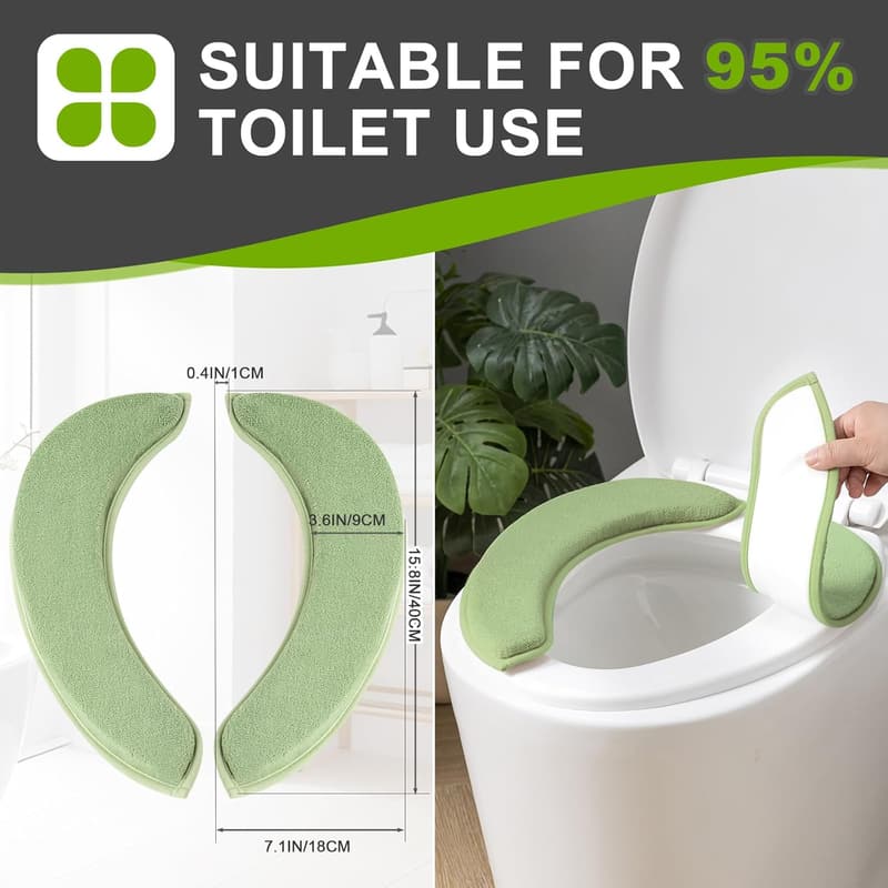 Soft Flannel Toilet Seat Covers with Memory Foam, 2-Pack