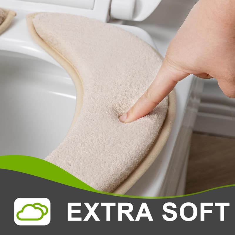 Soft Flannel Toilet Seat Covers with Memory Foam, 2-Pack