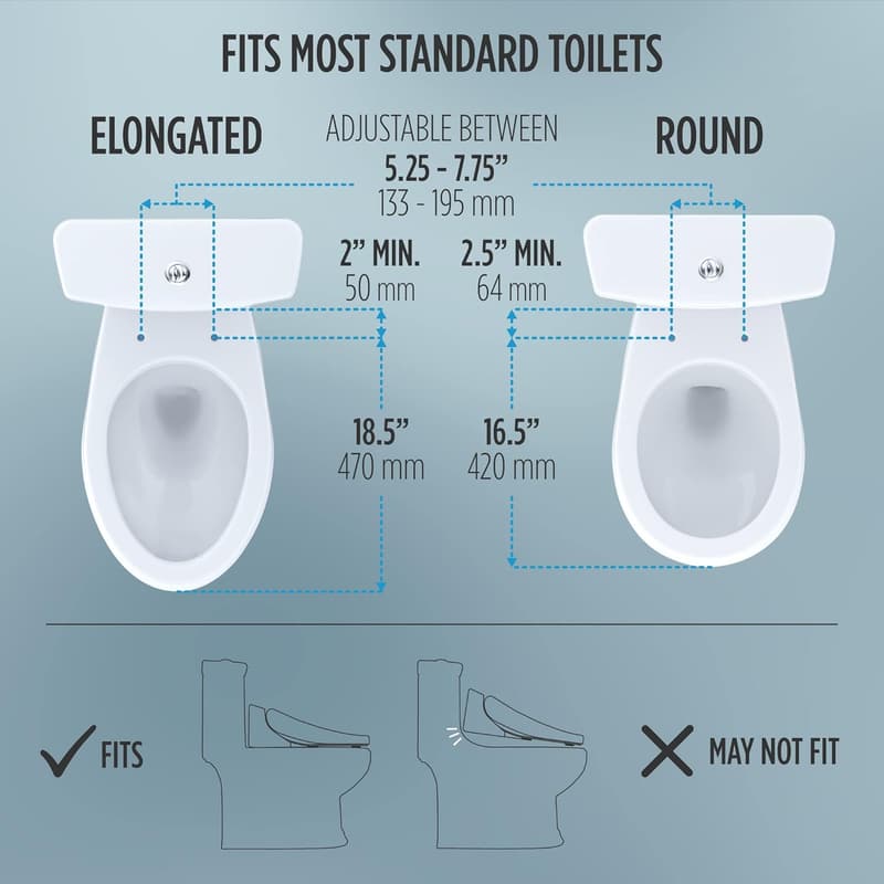 Heated Elongated Bidet Toilet Seat with SoftClose Lid