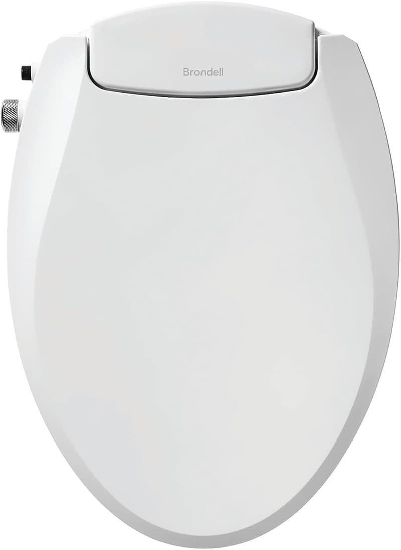 Brondell Non-Electric Bidet Seat for Elongated Toilets - White