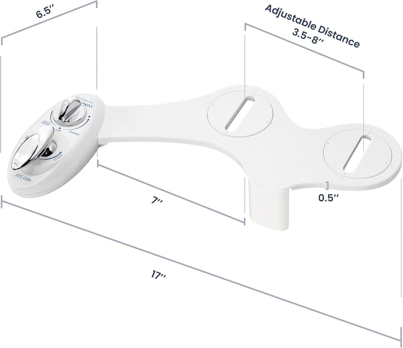 Non-Electric Bidet Attachment with Dual Nozzles and Adjustable Water Pressure