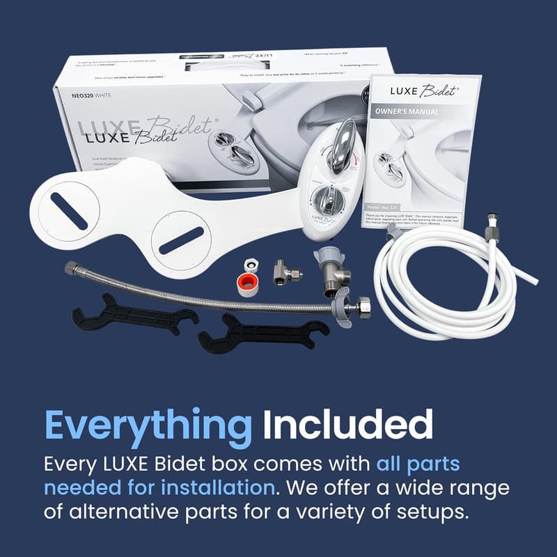 Non-Electric Bidet Attachment with Dual Nozzles and Adjustable Water Pressure
