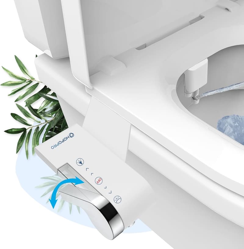 Ultra-Slim Non-Electric Bidet Attachment with Dual Nozzle