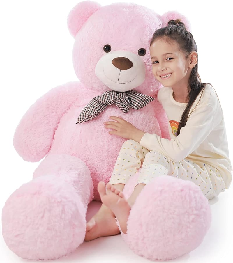 Giant 4Ft Pink Teddy Bear Plush Toy for Valentine's Day