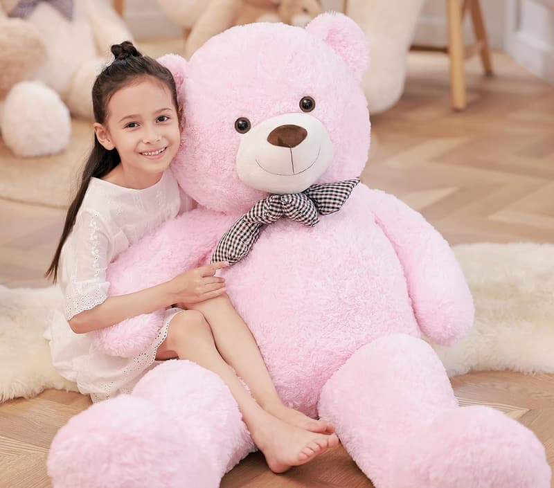 Giant 4Ft Pink Teddy Bear Plush Toy for Valentine's Day