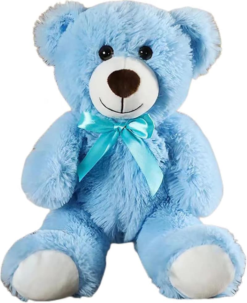 Birthday Teddy Bear Plush Toy for Kids - 13.5 inch Blue Stuffed Animal