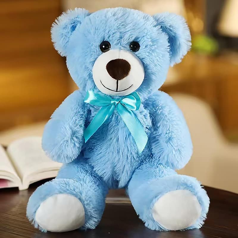 Birthday Teddy Bear Plush Toy for Kids - 13.5 inch Blue Stuffed Animal