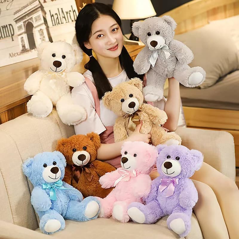 Birthday Teddy Bear Plush Toy for Kids - 13.5 inch Blue Stuffed Animal