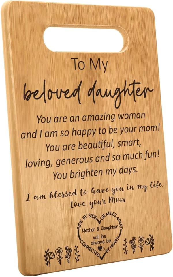 Daughter's Birthday Cutting Board Gift from Mom
