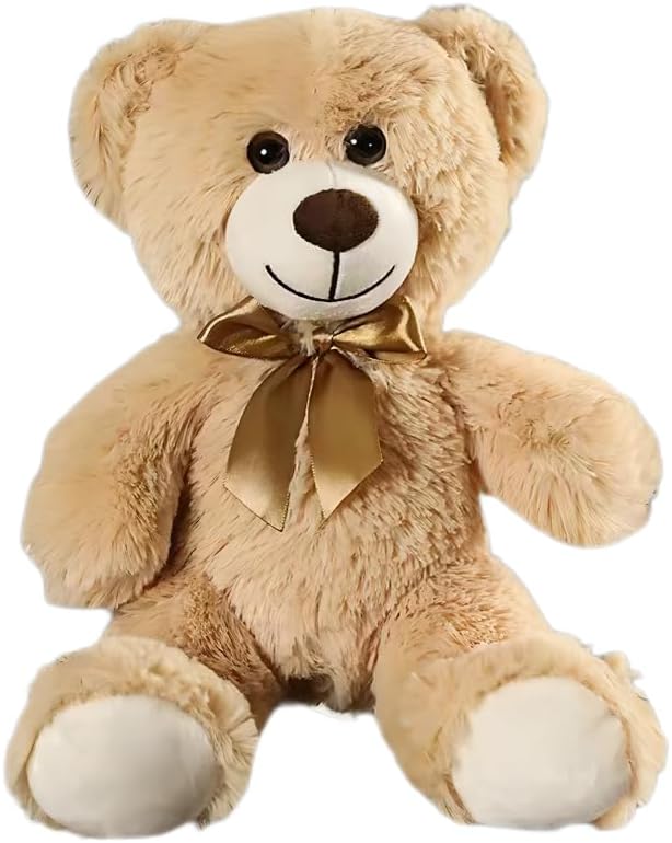 13-Inch Light Brown Teddy Bear Plush Toy for Kids & Girlfriend