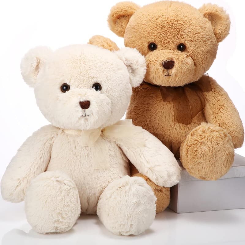 18-Inch Cuddly Plush Bears - 2-Pack for Baby Showers & Birthdays