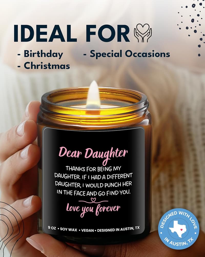 Birthday Candle for Daughter - Unique Gift from Mom & Dad