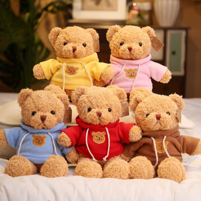 Plush Teddy Bear with Hoodie for Boys and Girls (11.8 inches)