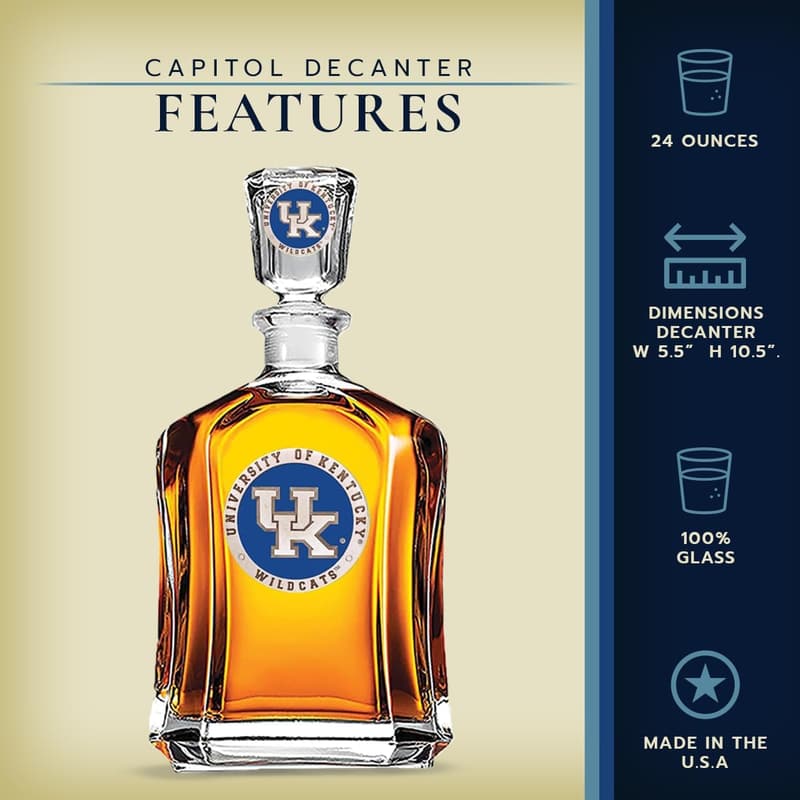 Kentucky Capitol 24 oz Whiskey Decanter with Airtight Stopper