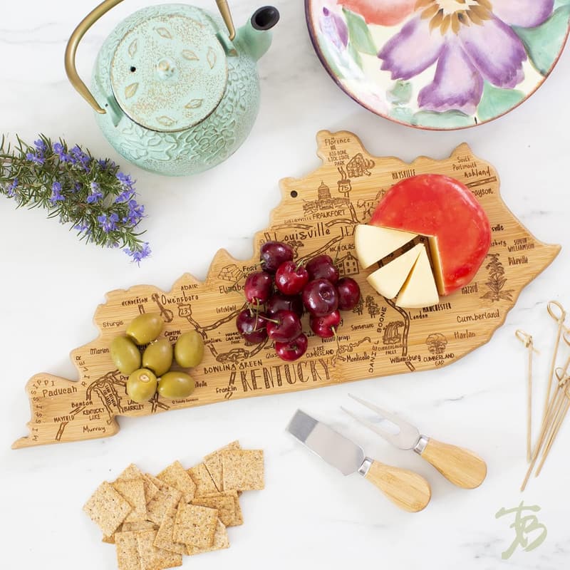 Kentucky State Shaped Bamboo Serving & Cutting Board